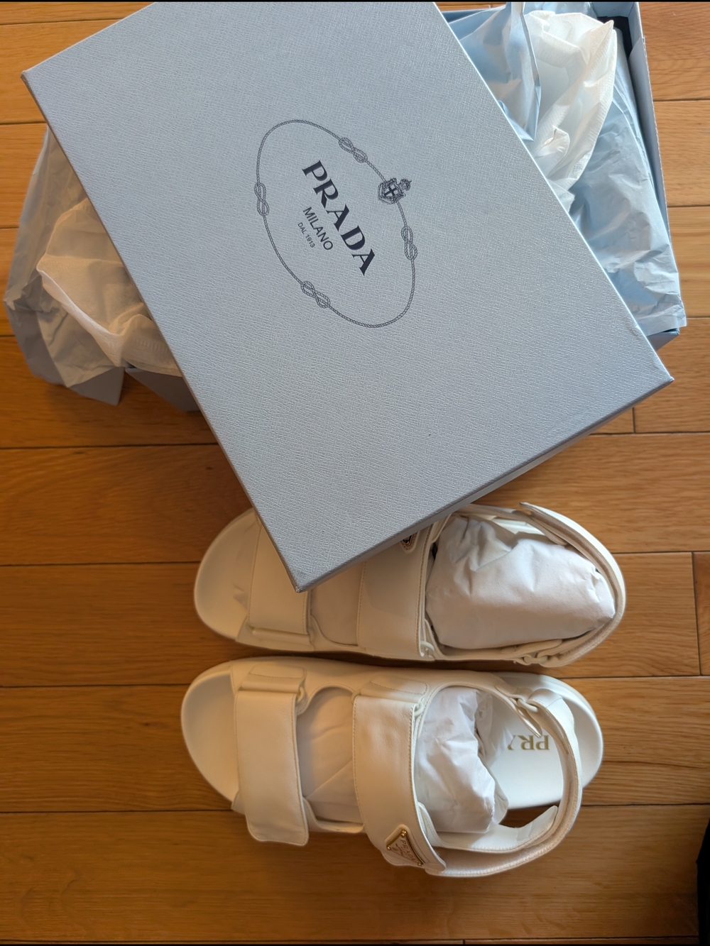 Prada Nappa Leather Sandals New Full Inclusion Size 39 Women's